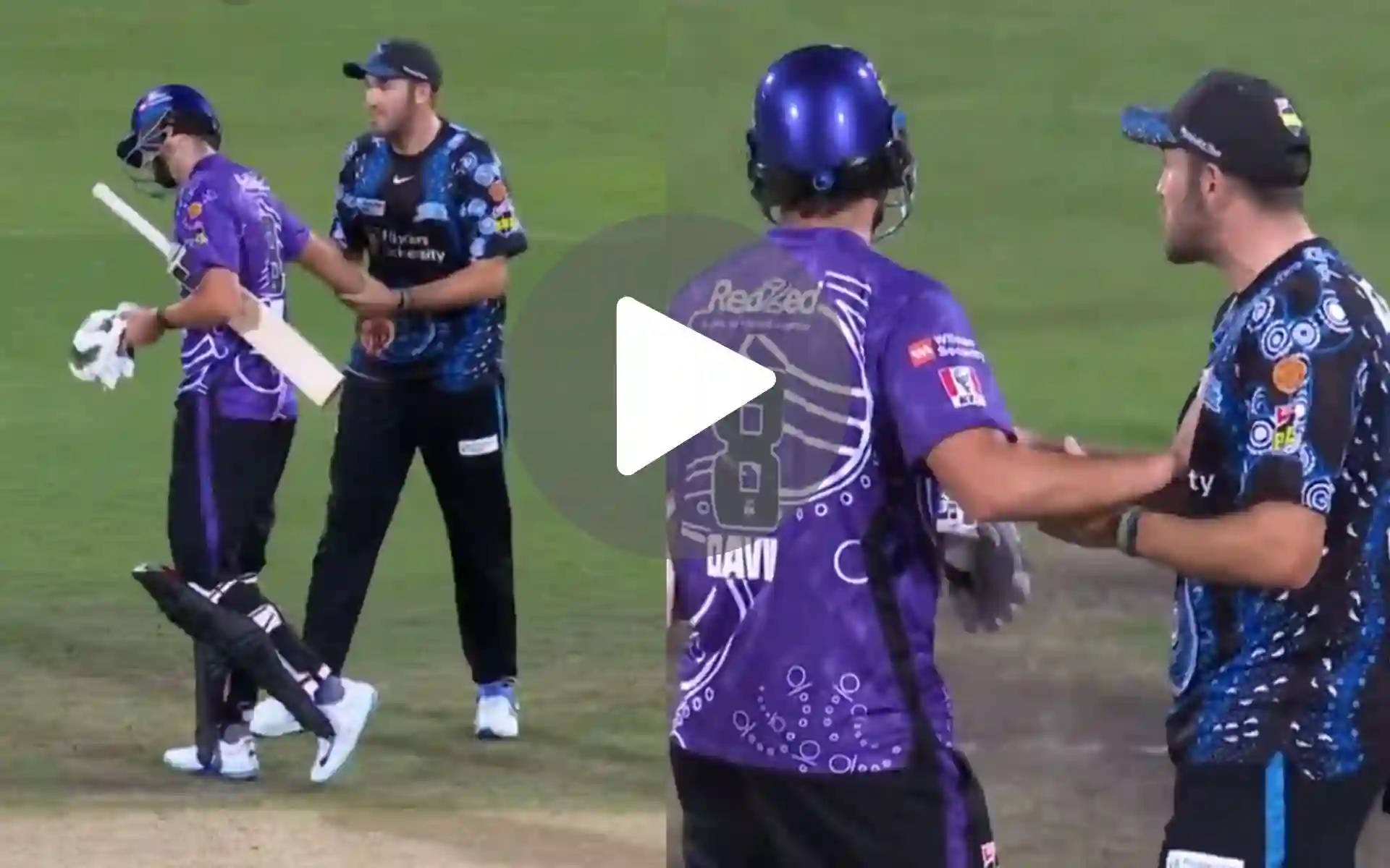 [Watch] Tim David Shoves Jamie Overton Amidst On-Field Exchange In BBL Clash